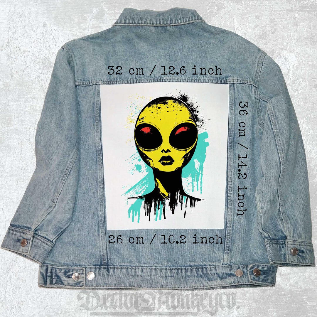 Alien Girl Canvas Back Patch | Sew-on Jacket Patch | 36x26x32 Cm for ...