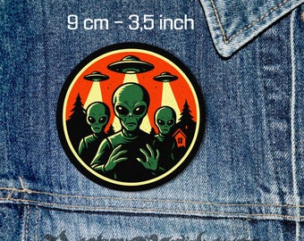 Alien Abduction Patch: Sy-på UFO-märke, Sci-Fi-stil