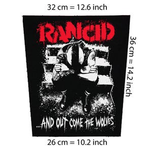 Rancid - and out come the wolves, Back Patch Canvas Sew On Jacket Vest Flannel