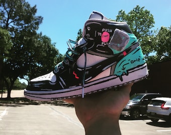 Custom Jordan 1 Etsy - jordan 1 push to fly