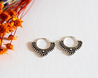 Ethno Earrings Silver Septum Boho Hoops