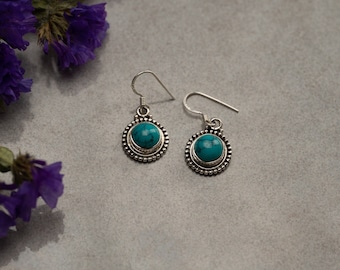 Earrings Silver Turquoise Ethno