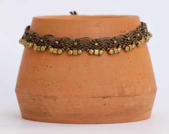 Macramé Anklet "Umber" Summer unisex Charm