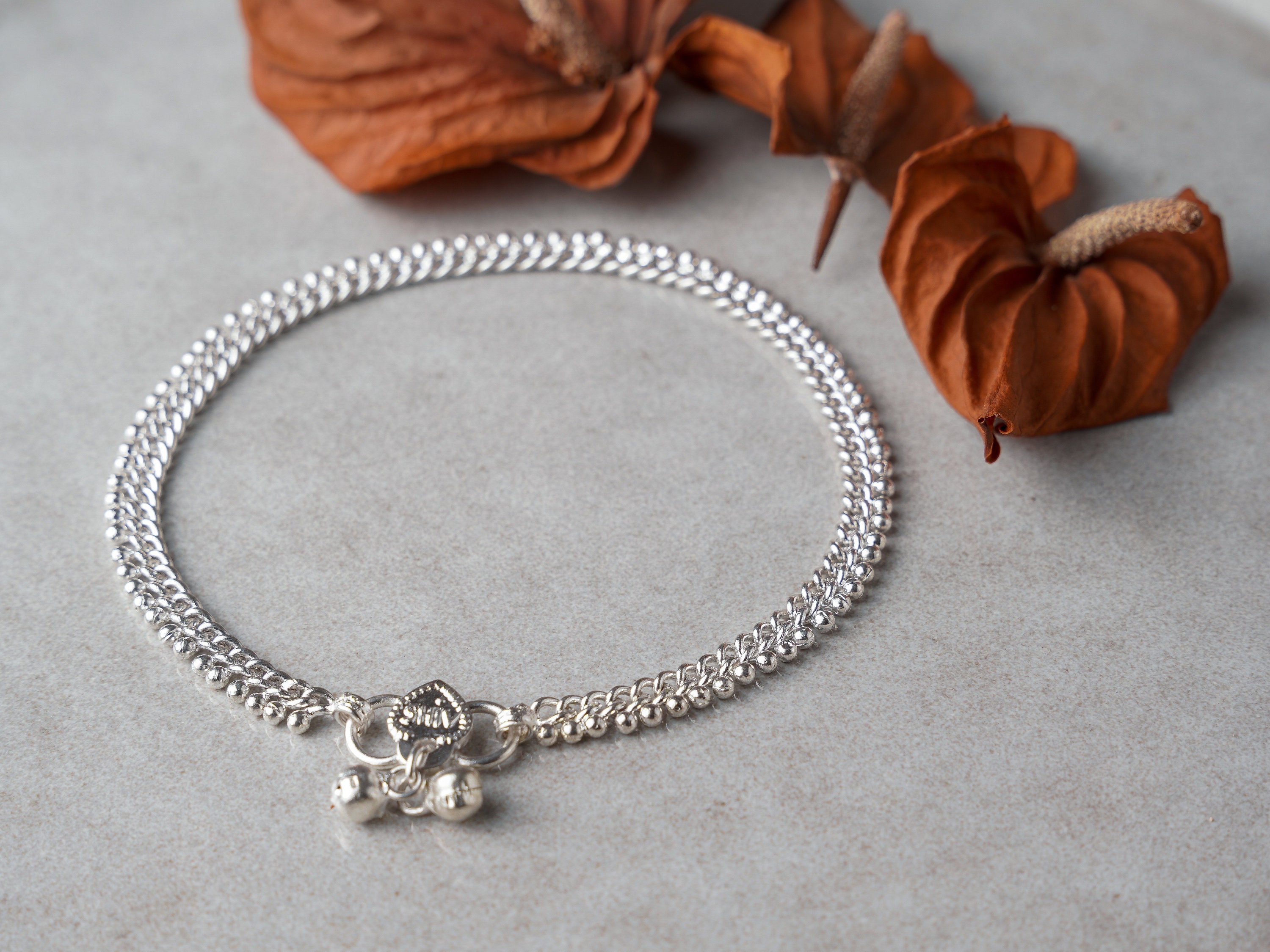 Buy Cavigliera D'argento Indiano, Campane Danza Del Ventre Gioielli Gypsy Boho, Cavigliere Catena Delicato Bracciale Caviglia Online In India - Foto 10