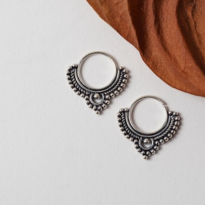 Ethno Earrings Silver Septum Boho Hoops