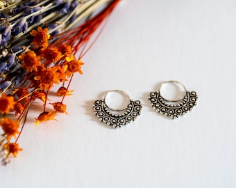 Ethno Earrings Silver Septum Boho Hoops