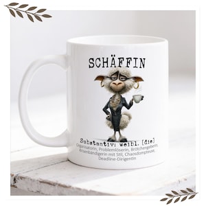 SCHÄFFIN Tasse – Lustige Definitionstasse für die Chefin – Geschenkidee für Vorgesetzte & Kollegen – Witzige Kaffeetasse fürs Büro