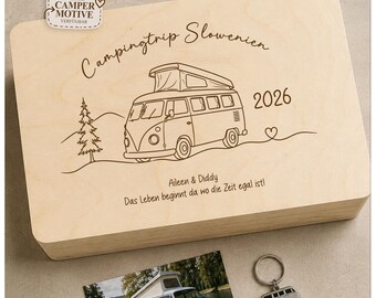 Personalized Camper Memory Box | Our Camping Adventures | Gift for Campers & RV Fans | 8 Designs | 2 Sizes