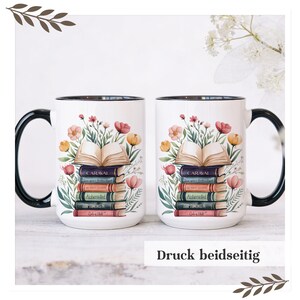 Personalized Books Mug | Printed on Both Sides | Coffee Mug for Bookworms | Gift for Book Lovers image 3