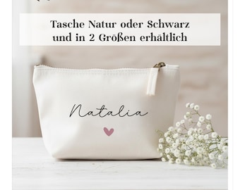 Personalisierte Kosmetiktasche mit Name Geschenk Frau Mama Schminktasche Geburtstag Freundin  2 Größen Make-up Tasche Kulturbeutel KT001