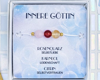 Rosenquarz Karneol Citrin Edelstein Armband - Armband mit Bedeutung - Spirituelle Geschenke - Glücksbringer Heilstein Armband - Wasserfest