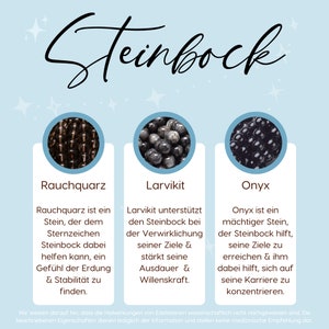 Steinbock Armband Sternzeichen Schmuck Onyx Rauchquarz Larvikit Geburtsstein Dezember Januar Edelstein Armband Astrologie image 3