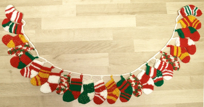 Mini stocking ornamenets Mini Crochet Christmas Stockings image 0
