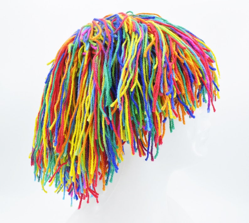 Yarn Wig, Clown Hair for Halloween or Funny Party Hat Clown Wig to add more vibrant colors to Costume Accessories and for circus party props image 5