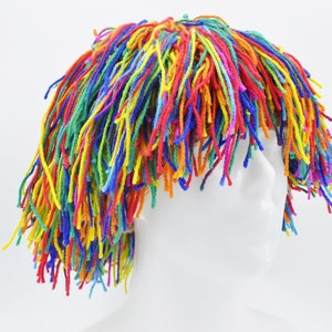 Yarn Wig, Clown Hair for Halloween or Funny Party Hat Clown Wig to add more vibrant colors to Costume Accessories and for circus party props image 2