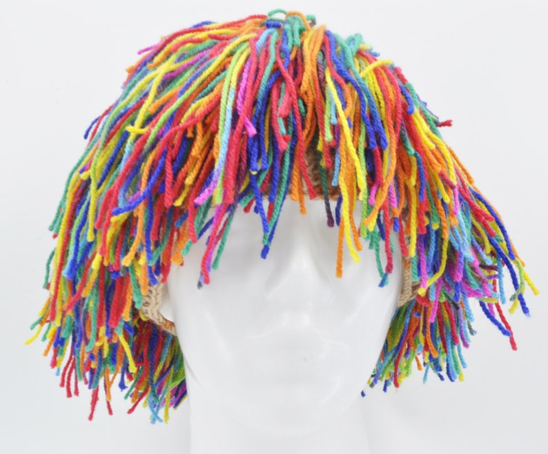 Yarn Wig, Clown Hair for Halloween or Funny Party Hat Clown Wig to add more vibrant colors to Costume Accessories and for circus party props image 4