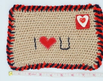 Valentine envelope, Valentine gift, Crochet Valentine gift for her, Unique envelopes for him or for her, Be Mine  pouch, Handmade envelopes