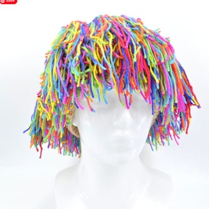 Yarn Wig, Clown Hair for Halloween or Funny Party Hat Clown Wig to add more vibrant colors to Costume Accessories and for circus party props image 8