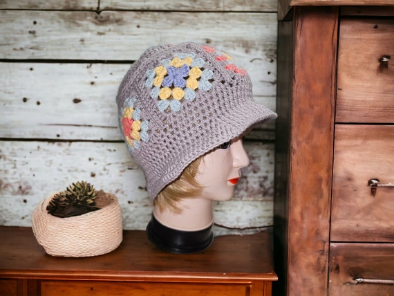 Crochet Grey Bucket Hat for Summer - Etsy display picture 1