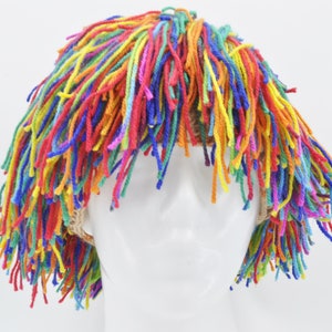 yarn wig, clown wig, colorful bright wig for fun,