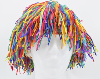 Yarn Wig, Clown Hair for Halloween or Funny Party Hat Clown Wig to add more vibrant colors to Costume Accessories and for circus party props