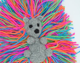 Cute hedgehog amigurumi toy,  gift for kids, gift for grandchildren, crochet rainbow toy