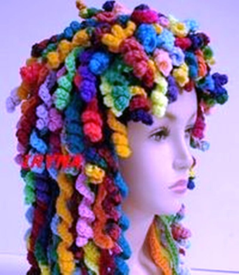 Yarn Wig Clown Hair for Halloween Funny Party Hat Handmade Etsy