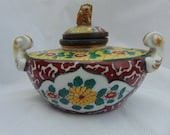 Antique 19th Century PARIS SAMSON Style Porcelain Inkwell Chinese Japanese Style A F
