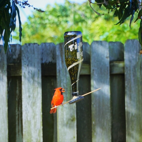 Tipsy Feeder Up Cycled Wine Bottle Bird Feeders Etsy