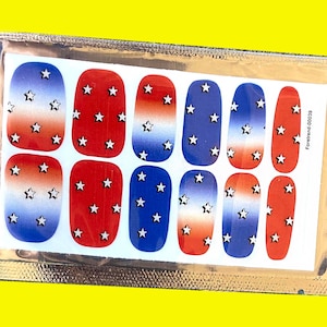 Red White and Blue Gradient - Nail Wraps