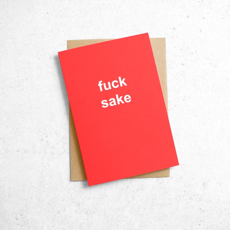 Fk Sake Card Profanity Card Swear Word Card Bad Luck Etsy