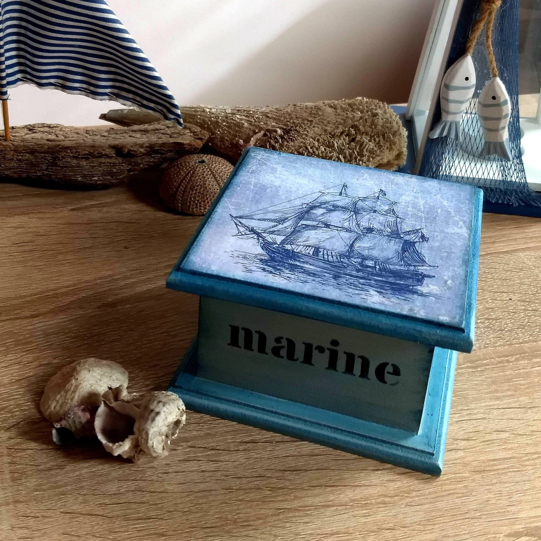 Nautical decor box Marine box Travel gift box Ship box Sea Etsy