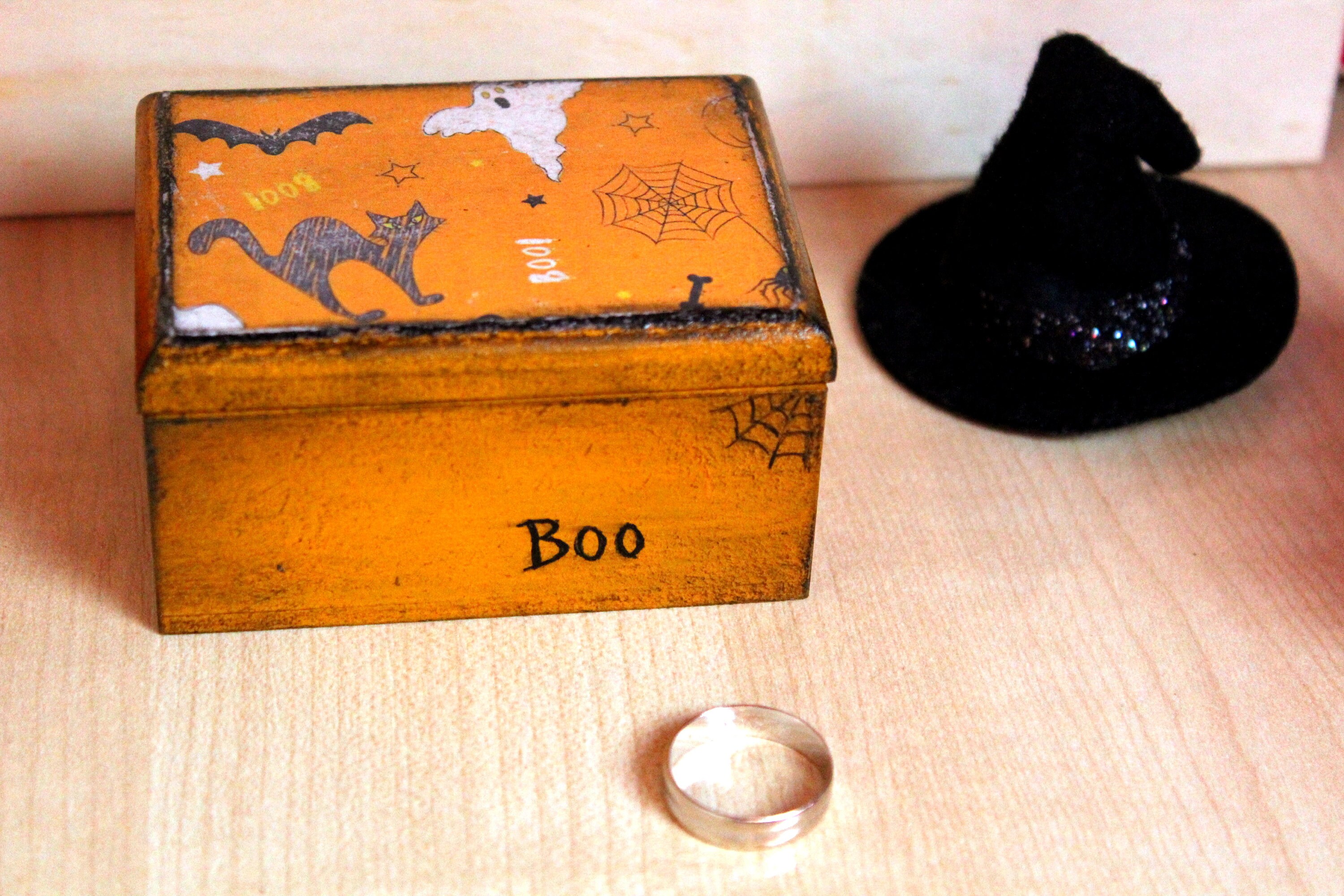 Halloween decor box Witch Trinket box Wedding ring box Etsy