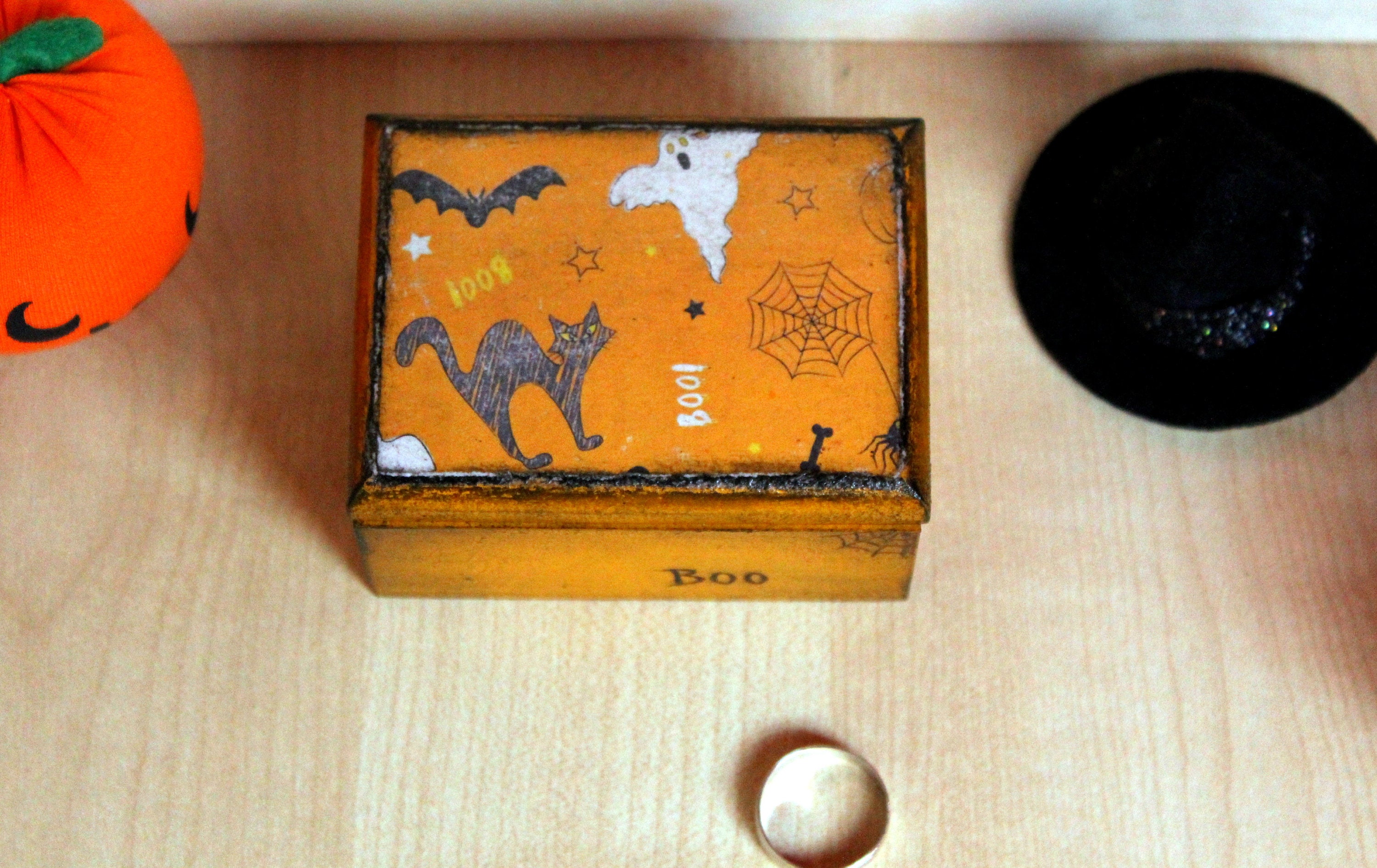 Halloween decor box Witch Trinket box Wedding ring box Etsy