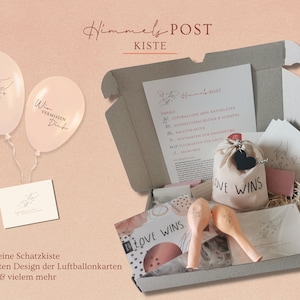 Himmelspost-Kiste - Ballonflugkarten Set für die Trauerfeier