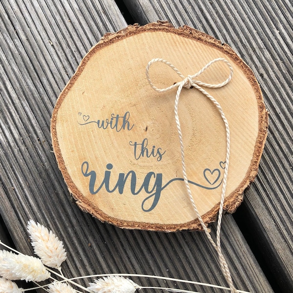 Ringkissen Holz - "with this ring"