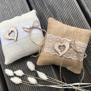 Vintage Jute & Lace Ring Pillow