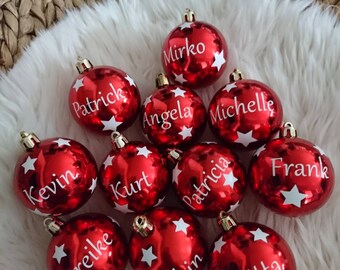 Weihnachtskugel Kunststoff mit Name personalisiert