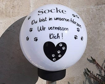 Solarleuchte Lampe Solar mit  Namen Spruch Grablicht Erinnerung für Hund, Katze usw