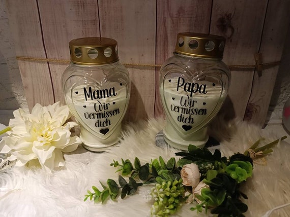 Grablicht aus Glas personalisiert# SternenKind #Allerheiligen # Friedhof # Grab # Grabschmuck