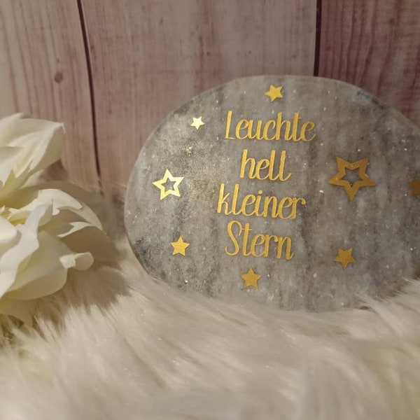 Kleiner Marmor Stein # Namensschild # Türschild # Garten # personalisiert # Trauer# Grabschmuck # Sternenkind # Versandfertig# Maritim