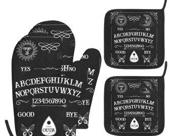 Ouija Board Black White Halloween Serving Tray Goth Creepy Skull NEW