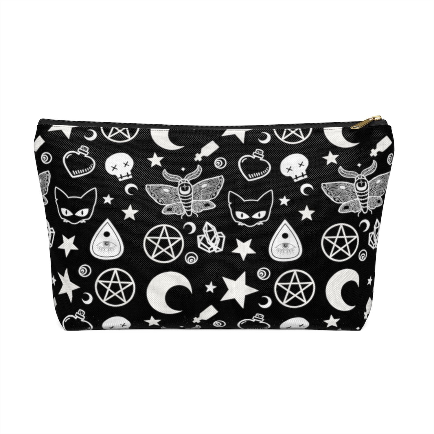 Goth Makeup Bag, Goth Toiletry Bag, Goth Pencil Case, Cat Lovers