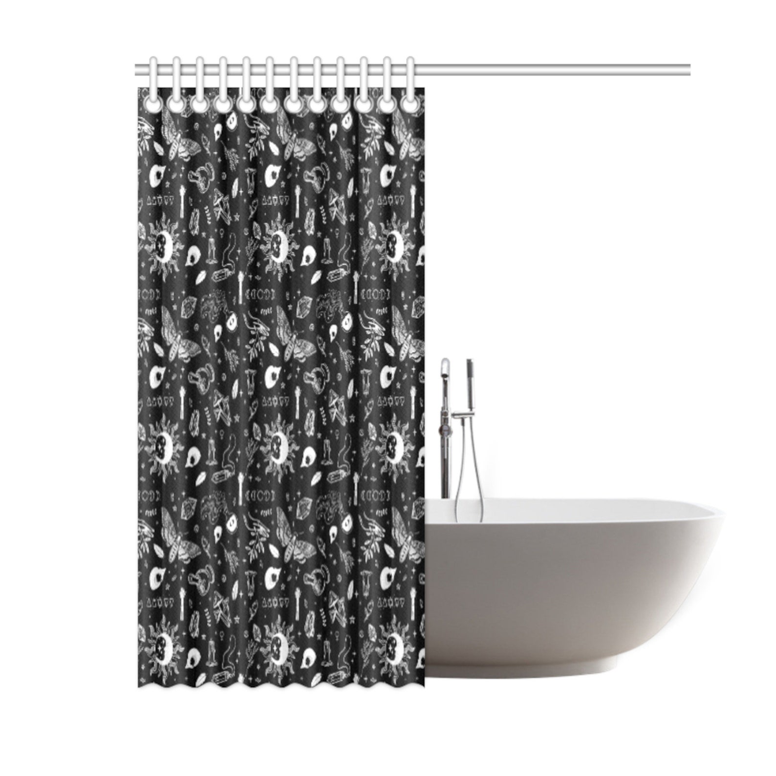 Goth shower curtain Gothic home décor Goth bathroom décor Etsy