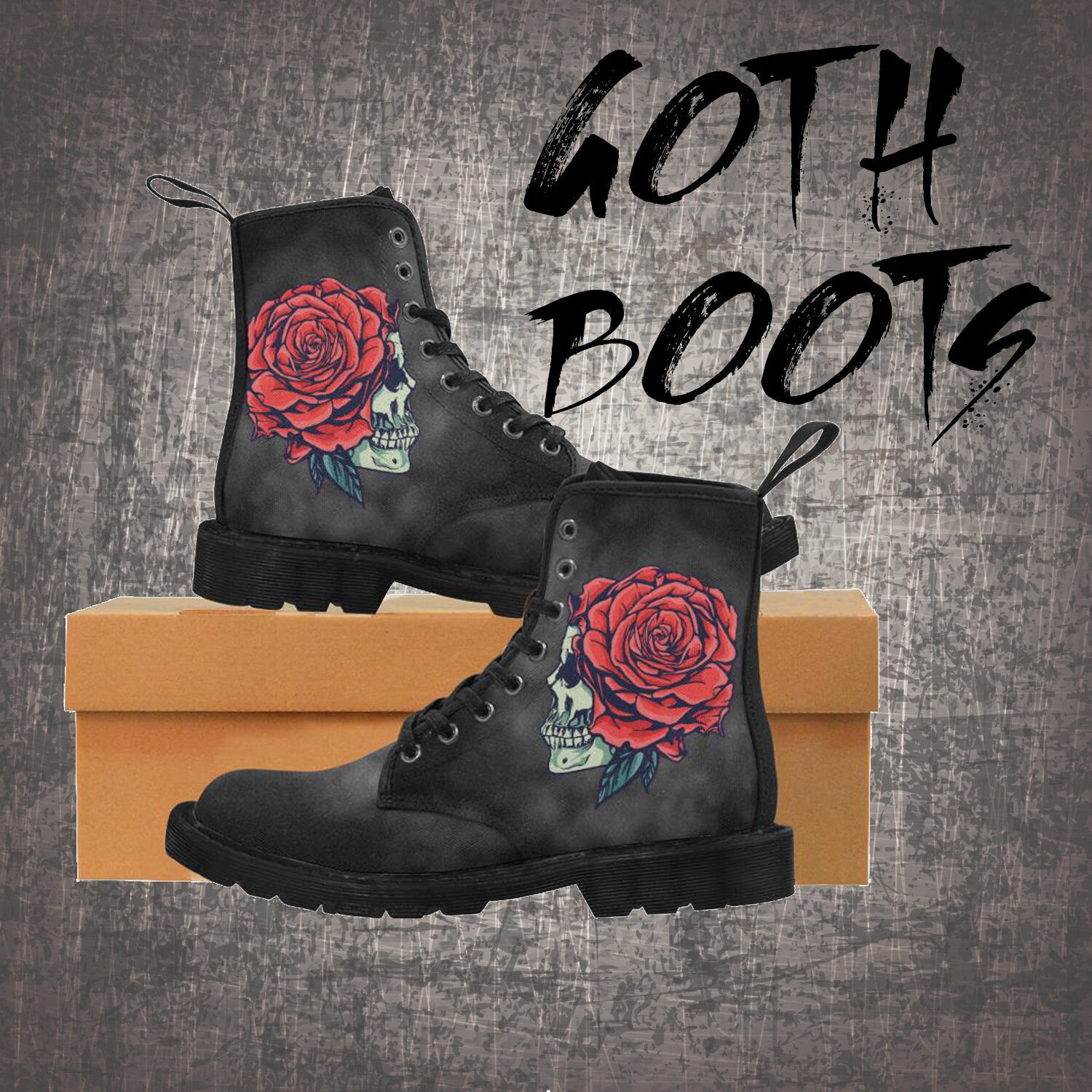 gothic skull boots