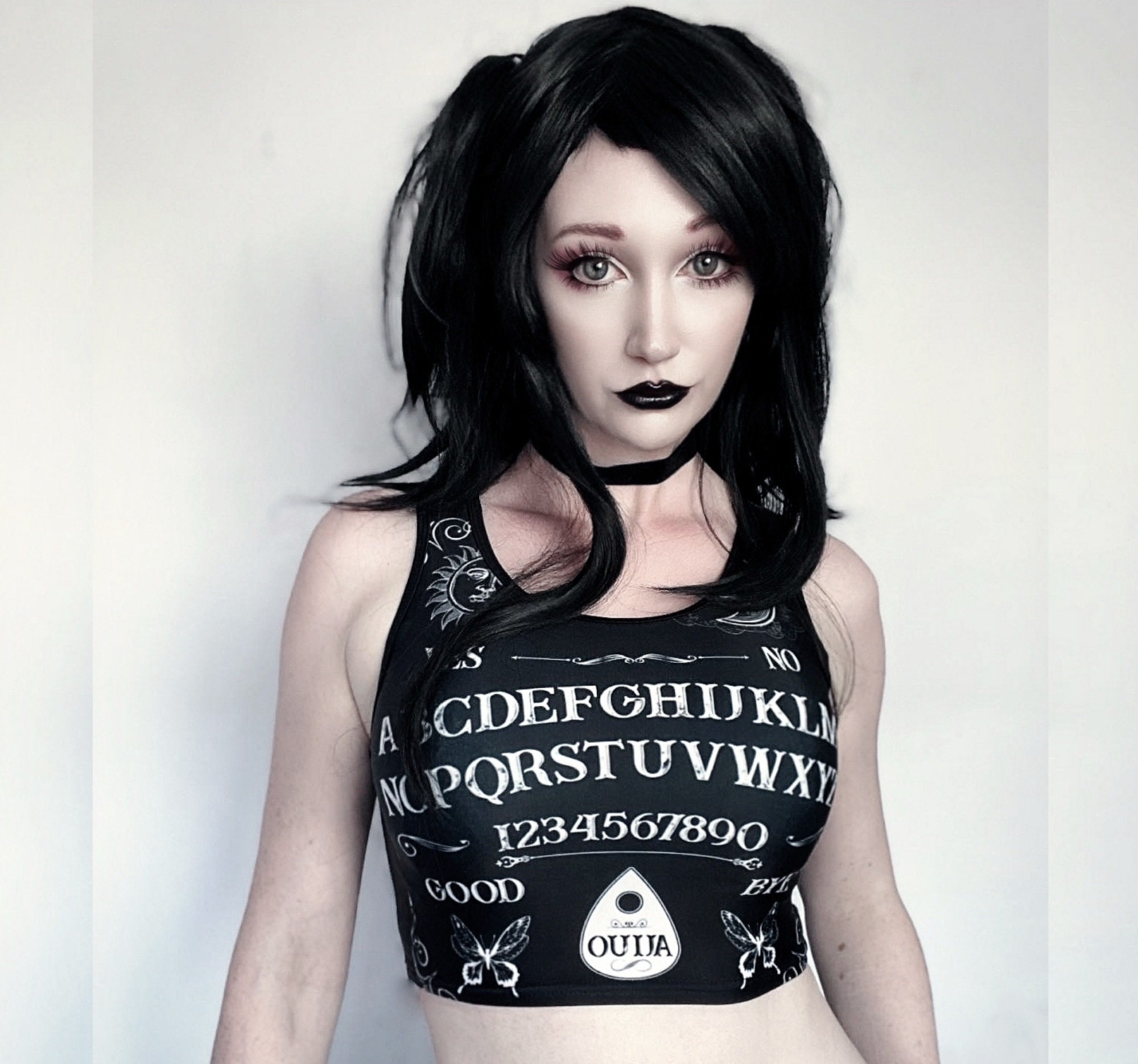 black crop top cnp ok dark emo goth grunge girls