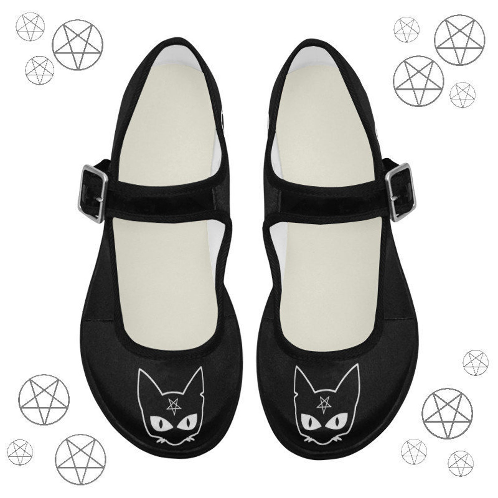 black cat - pagan clothing - occult clothing - witch clothing - witchcraft - ballet shoes