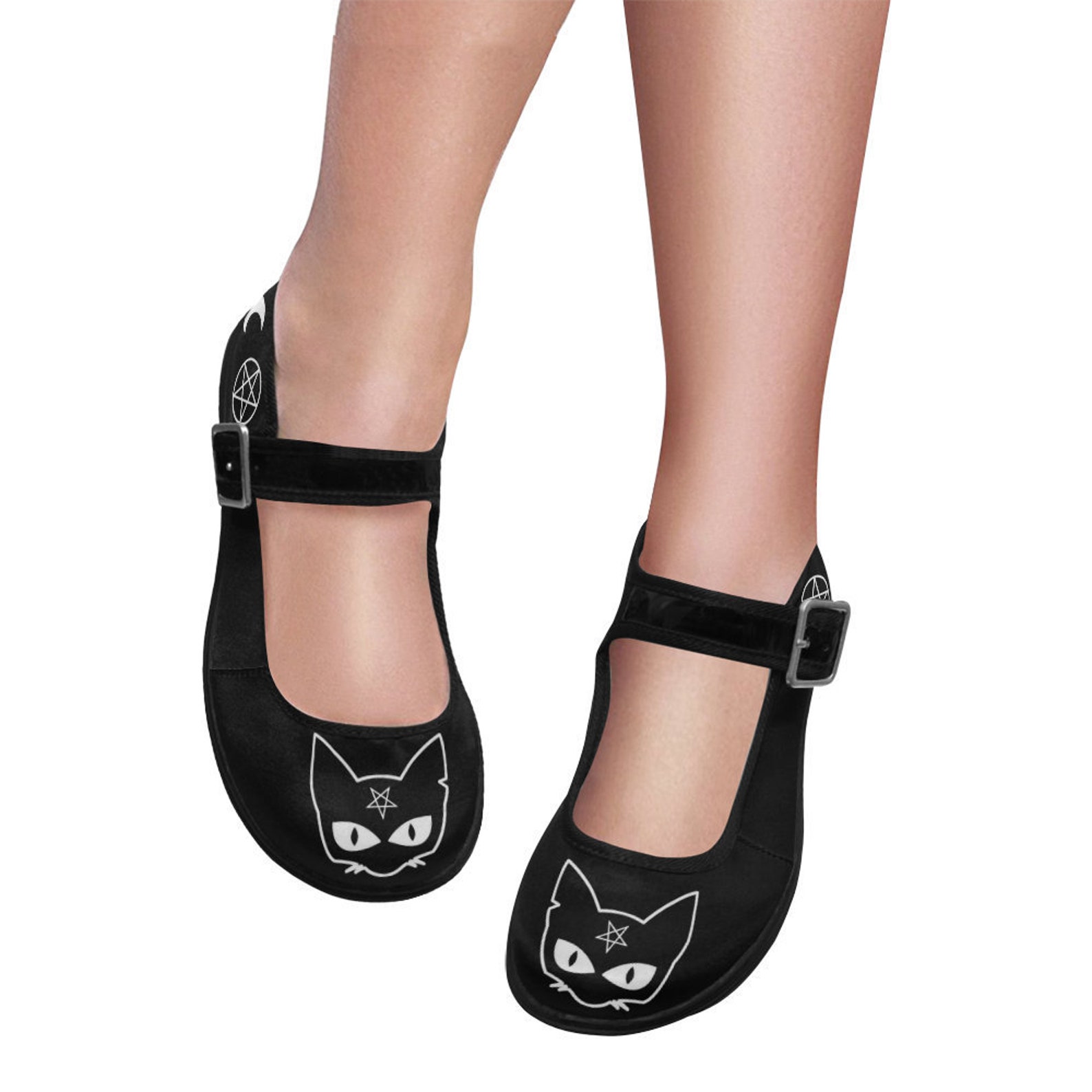 black cat - pagan clothing - occult clothing - witch clothing - witchcraft - ballet shoes