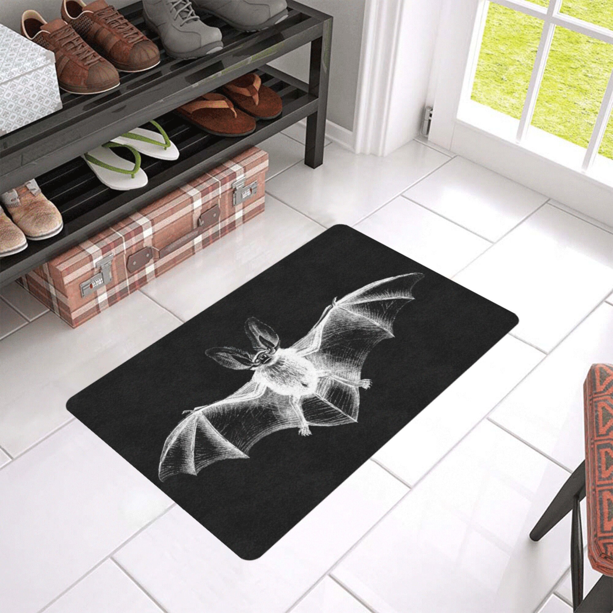 Let's Hang Out For Halloween Bat Door Mat Non-slip Easy To Clean Thick Bath  Mat For Entryway Living Room Floor Carpet - Temu