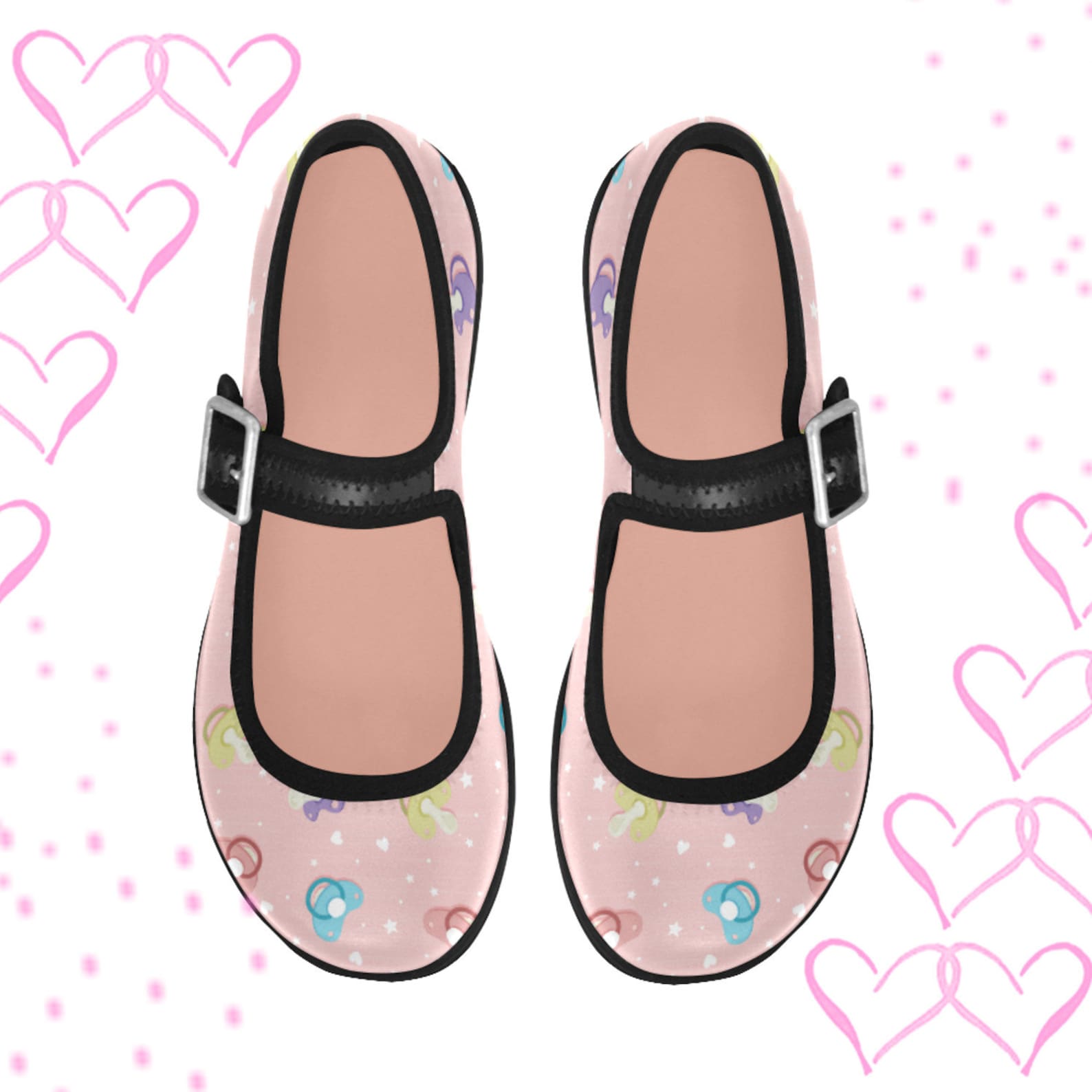 ddlg shoes - pastel shoes - kawaii shoes - abdl - ddlg pink ballet shoes - ddlg pacifier - yami kawaii